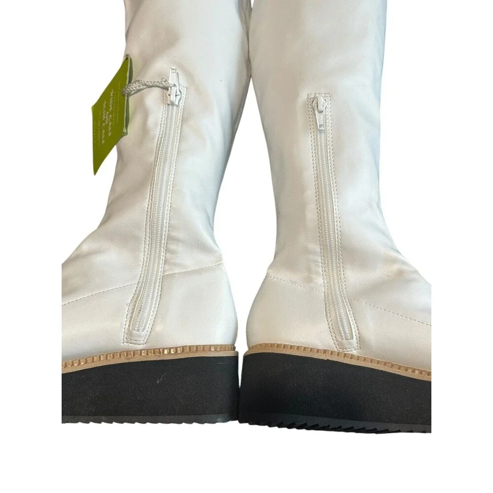 New Gianni Bini Sz‎ 7 Marfisia Platform Over-Knee-Boot White Lightweight #S131-5